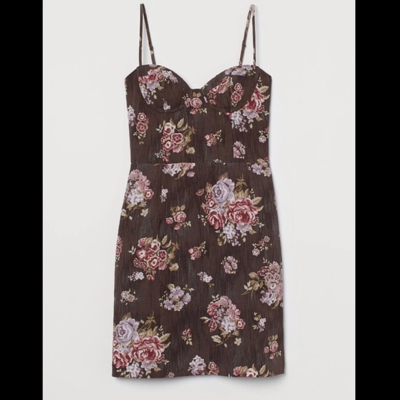 brown floral dress h&m Ellianna Floral Maxi Dress in Brown